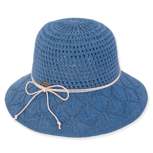 Hat - Blue Denim-Poly Braid Bucket-Women's-Hh2893c 
