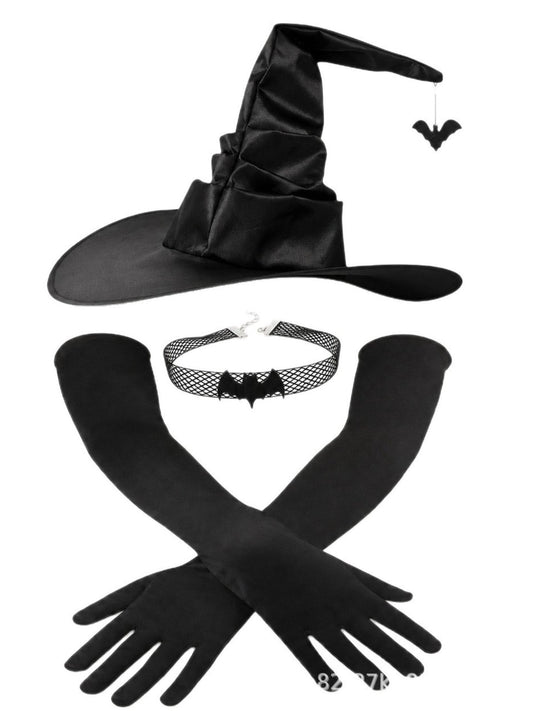 Halloween Costume set which hat bat choker gloves