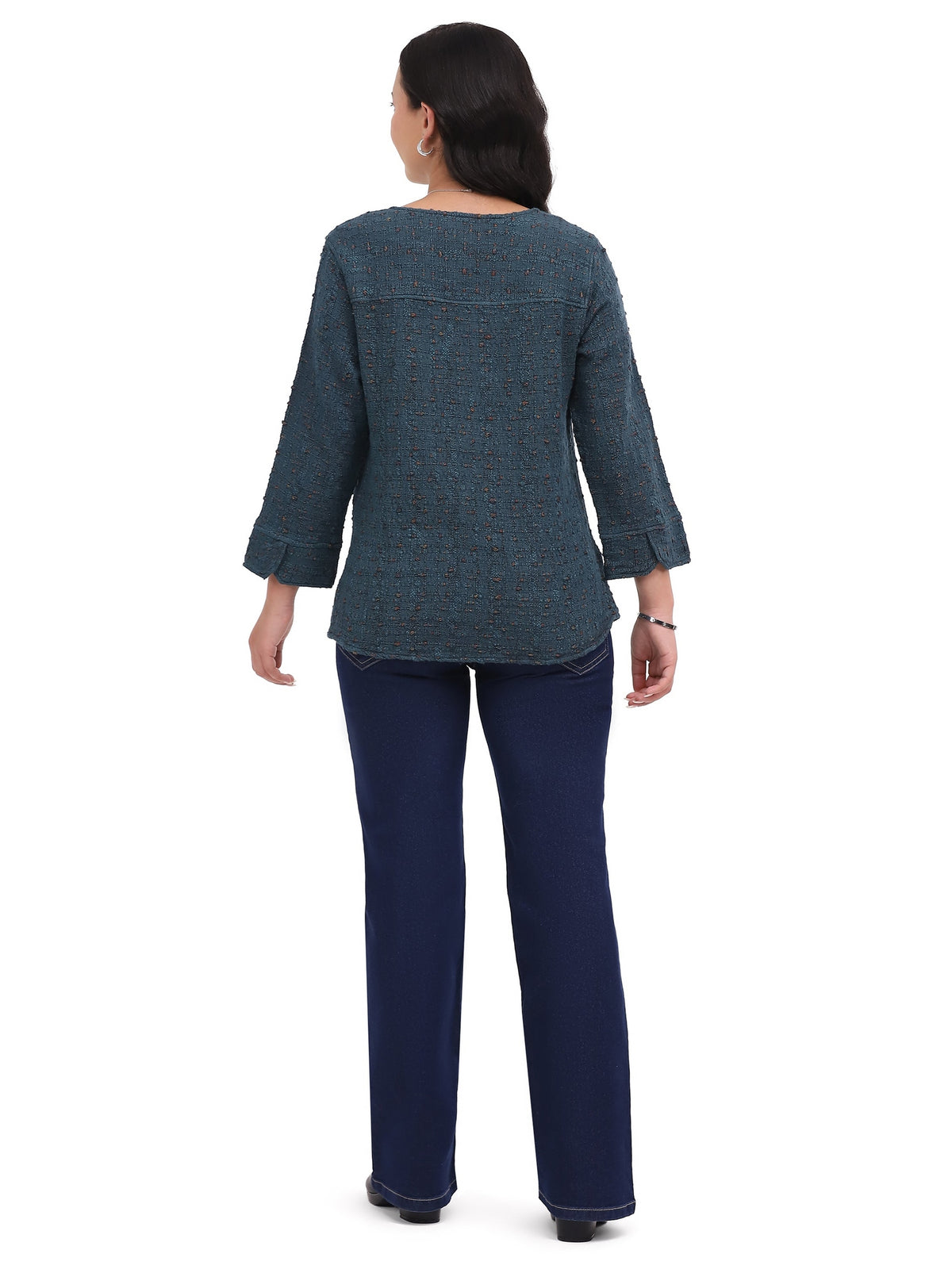 Shirt Pullover Raya Turquoise 3/4 Sleeve Women's 26F580C