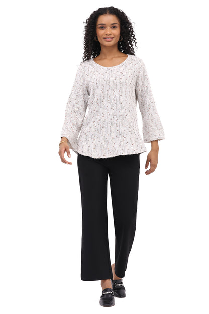 Shirt Pullover Trixie Mixed White 3/4 Sleeve Women's 26F586C