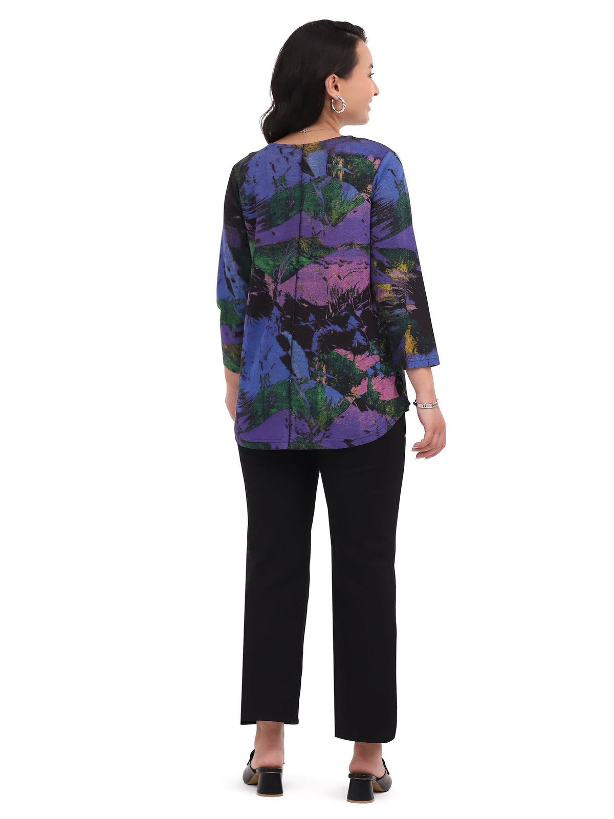 Top Pullover Kendra Black 3/4 Sleeve Women's 26W209C8