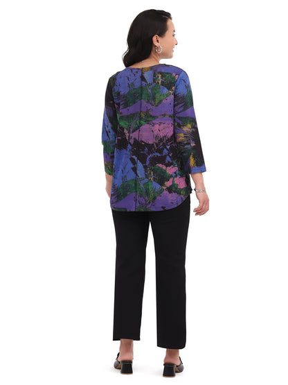 Top Pullover Kendra Black 3/4 Sleeve Women's 26W209C8