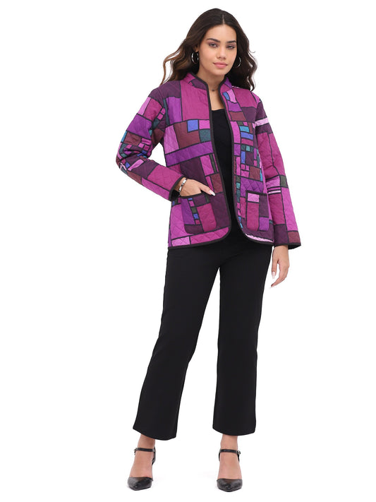 Jacket Trixie Rev Open Front Multi Purple Women's 26W2510E25