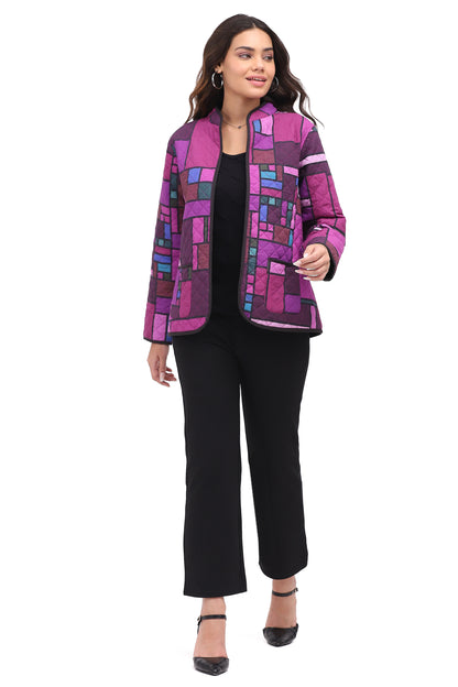 Jacket Trixie Rev Open Front Multi Purple Women's 26W2510E25