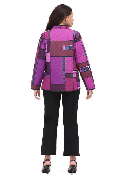 Jacket Trixie Rev Open Front Multi Purple Women's 26W2510E25