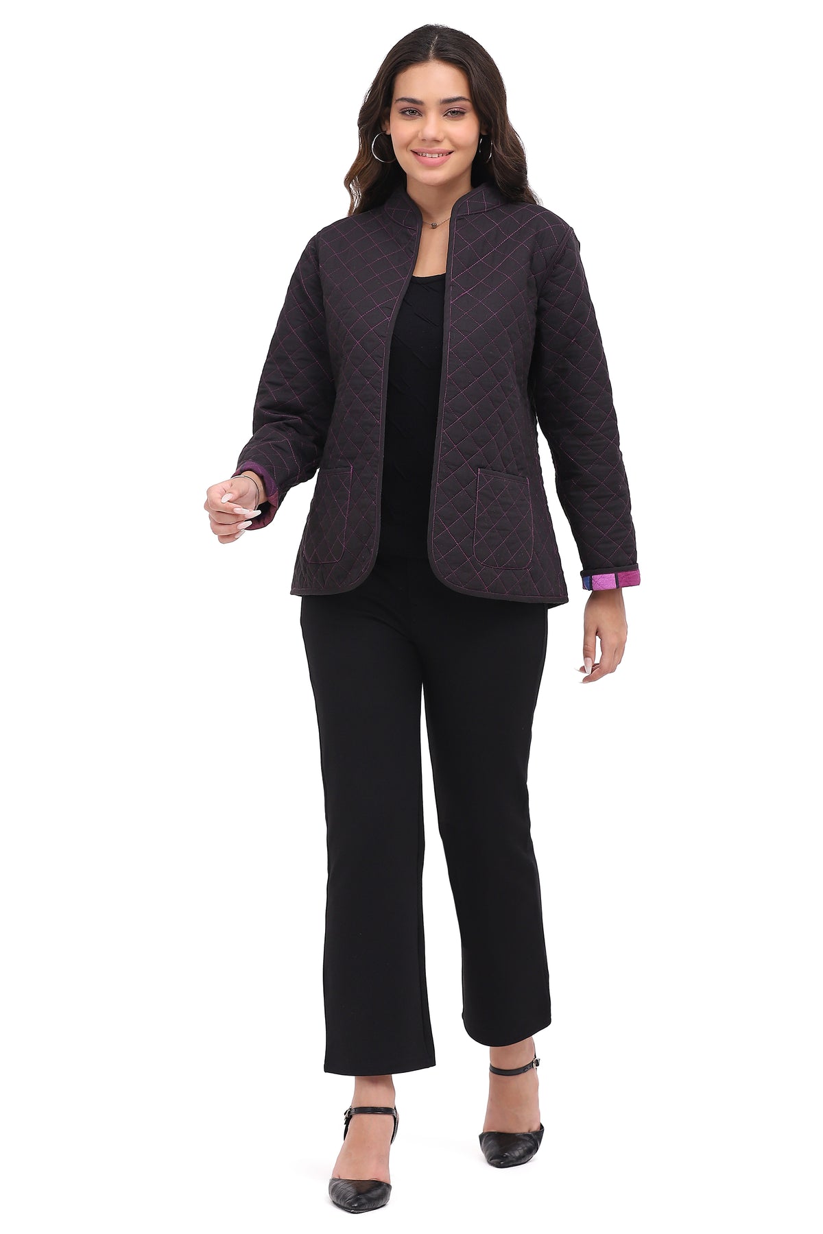 Jacket Trixie Reversible Open Front Multi Purple Women's 26W2510E25