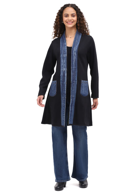 Jacket Reversible Hanna Open Front Black/Blue/Green Women's 26W2255E36