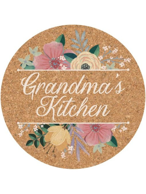  Trivet/Hot Plate Cork Grandma's Kitchen 8" 27567