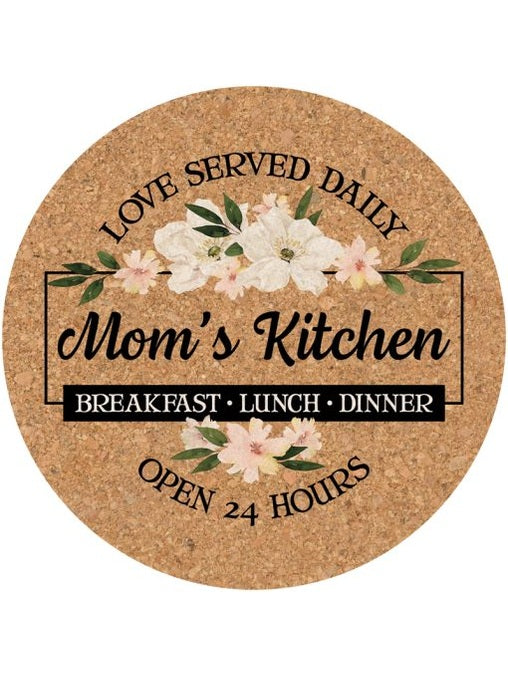 Trivet/Hot Plate Cork Mom's Kitchen 8" 27568