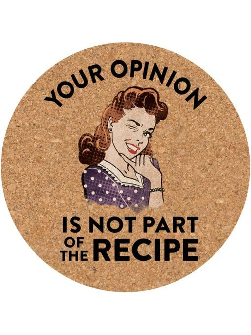 Trivet/Hot Plate Cork&nbsp; Your Opinion 8" 28560