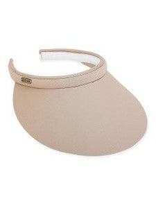 Visor  Tan Cotton Twill Clip On 5" Brim Women's-Hh1941C 