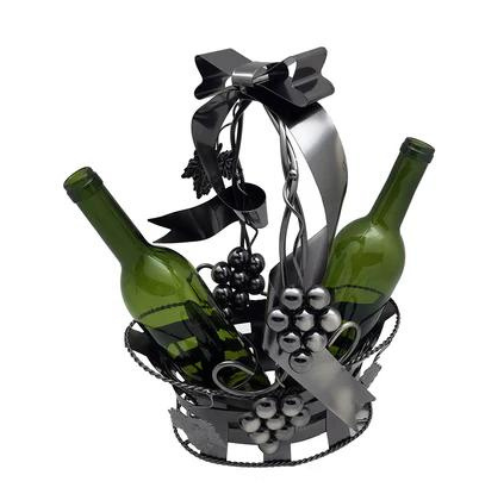 Bottle Holder 16x11.5" 2 Bottle Basket Metal Zb2050