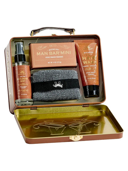 Soap Travel Kit 5 Piece Spiced Tobacco Grooming Kit Men Tks1715