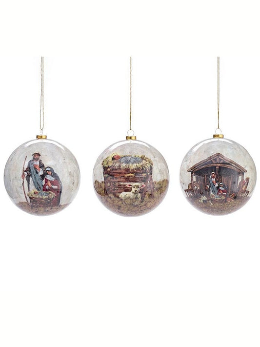 Christmas Ball Divine Impressions Nativity Scene 3 Styles Poly 4" 3138209