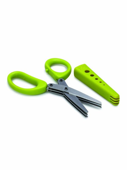 Herb Scissors 6 Blade With Protective Sheath Green 32008 