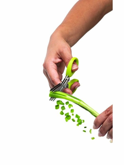 Herb Scissors 6 Blade With Protective Sheath Green 32008 