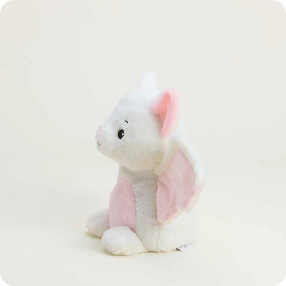 Warmies- White /Pink Bat 13" Heatable Stuffed Animals Cp-Bat-W