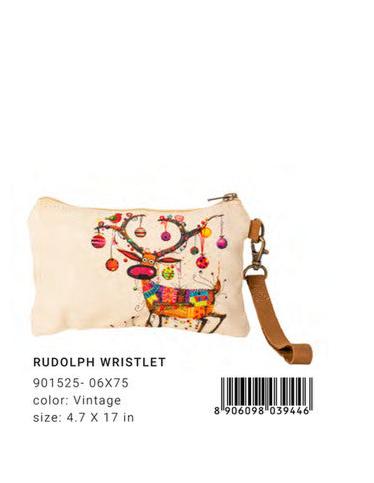 Wristlet Rudolph Canvas 5x8" 901525 