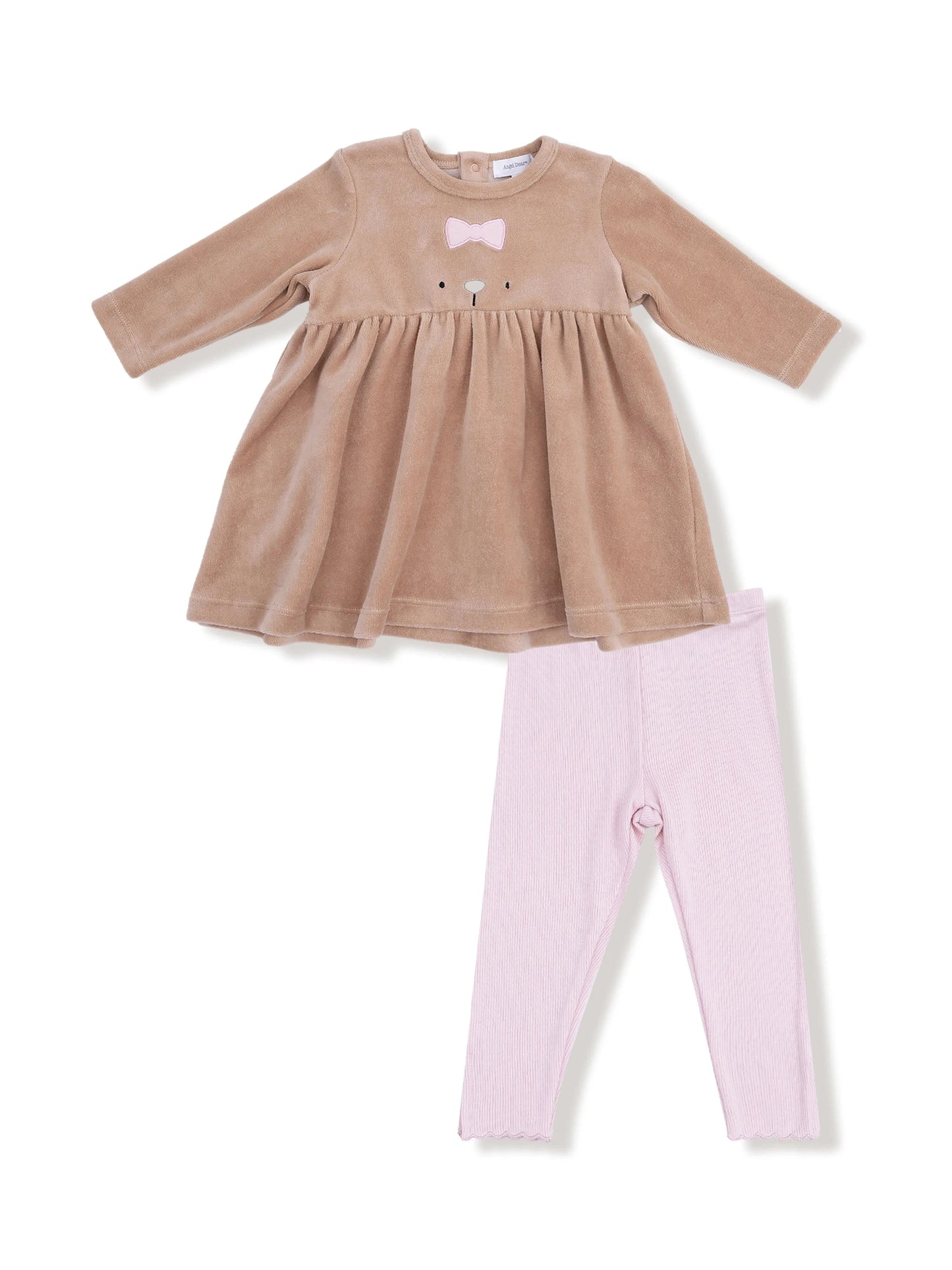 Dress/Legging Long Sleeve&nbsp; Velour Teddy Bear 408Vel