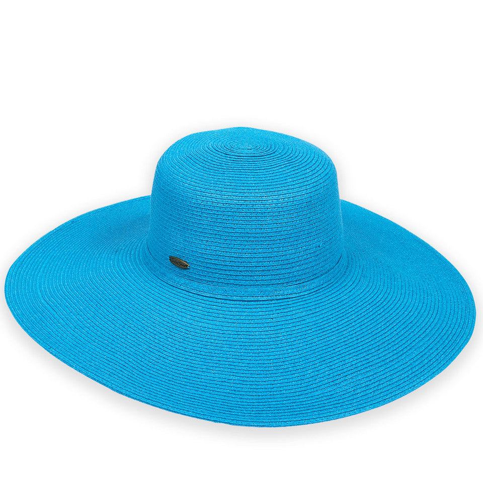 Hat Blue Paperbraid Floppy Brim Women's HH1003D 