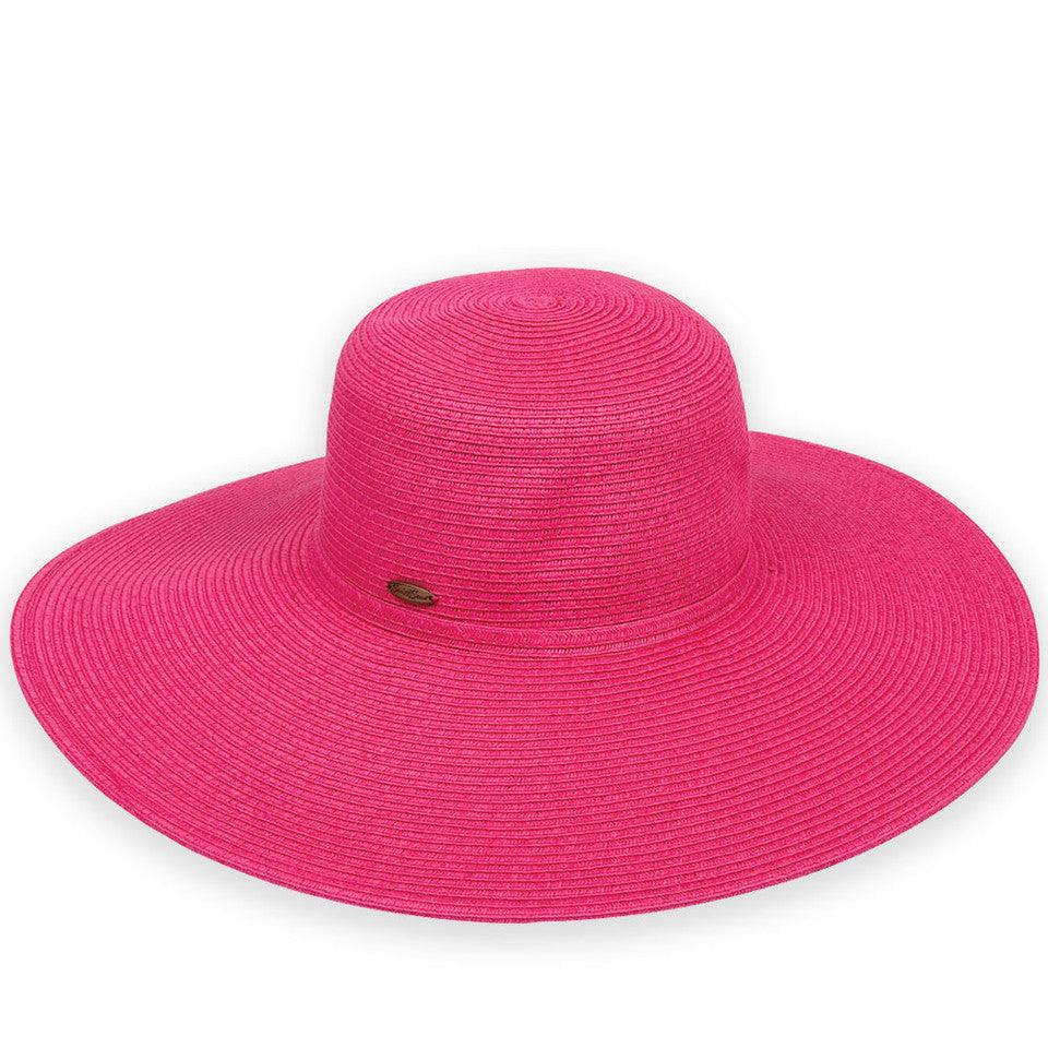 Hat Pink Paperbraid Floppy Brim Women's HH1003E 