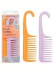 Comb Detangling Shower Comb With Hanging Handle 2Pk 3 color Variations Llknot24 