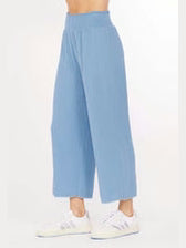  Pants Misty Denim Smocked Waist Ankle Length 41g-Lo181