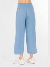  Pants Misty Denim Smocked Waist Ankle Length 41g-Lo181