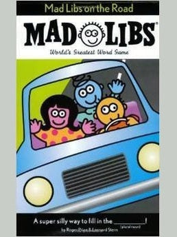 Word Game  Mad Libs On The Road Pgn1279
