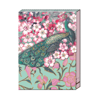 3 x 4 Note Pad  Peacock with Flowers  44663 