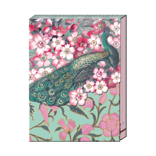 3 x 4 Note Pad  Peacock with Flowers  44663 