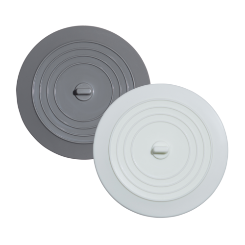 Drain Stopper Silicone 2 Set 6" Grey & White 22160 