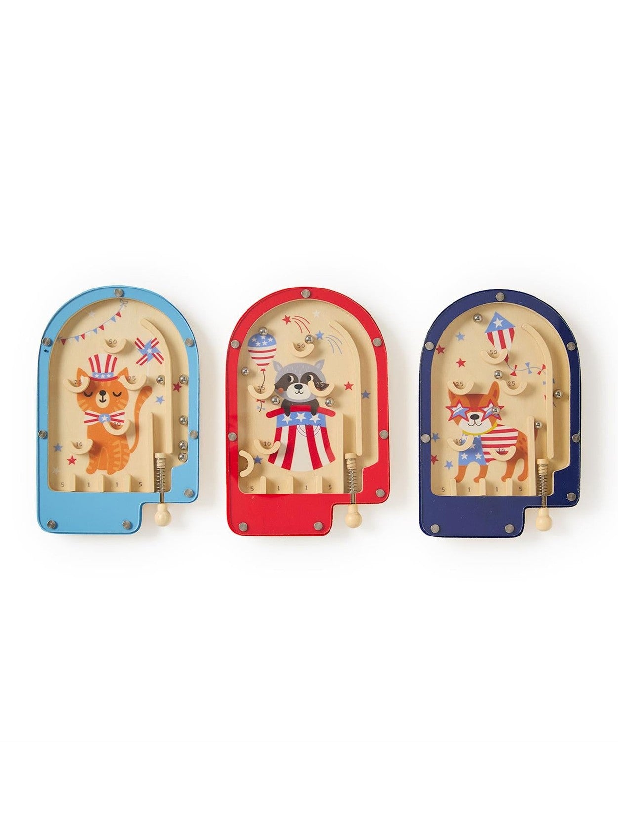Wooden Pinball Patriotic Game 3 Styles 45077