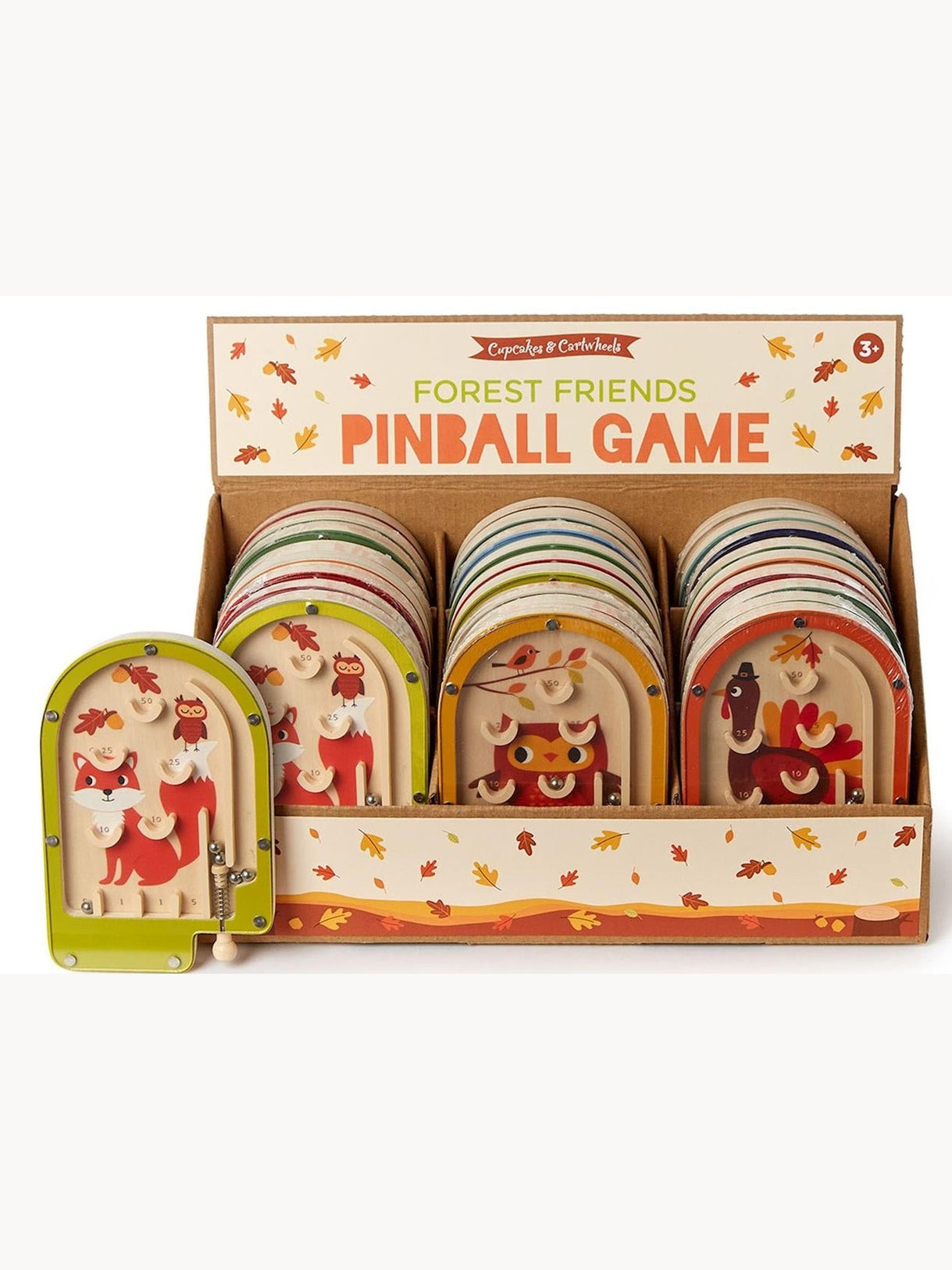  Wooden Pinball Forest Friends Game 3 Styles 45094