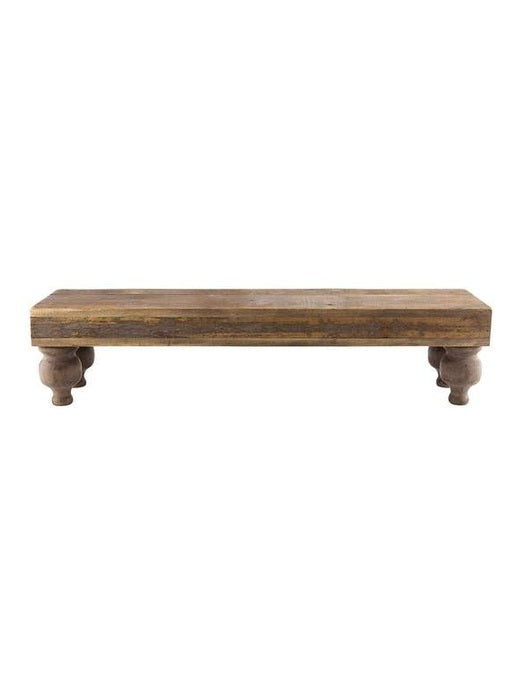 Our Long Wood Pedestal Stand is brand new for Spring! The long wood stand features pedestal feet. This board can be used for so many different things! We love to add picture frames and florals to this stand, but we also love this as a serving piece. Add sweet treats to it for the perfect dessert station.