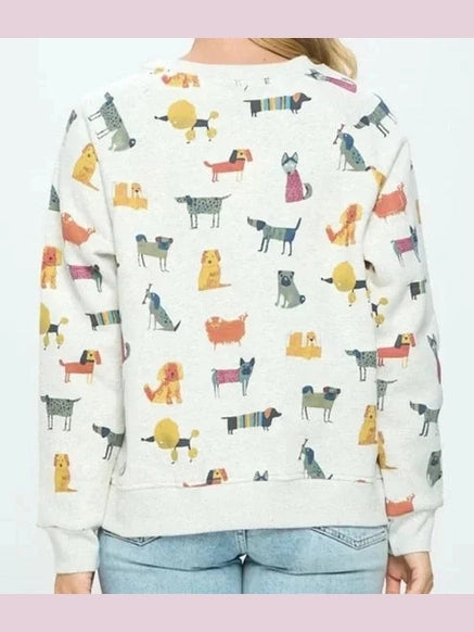 Sweat Shirt Pullover Cartoon Dogs Women's Sw142