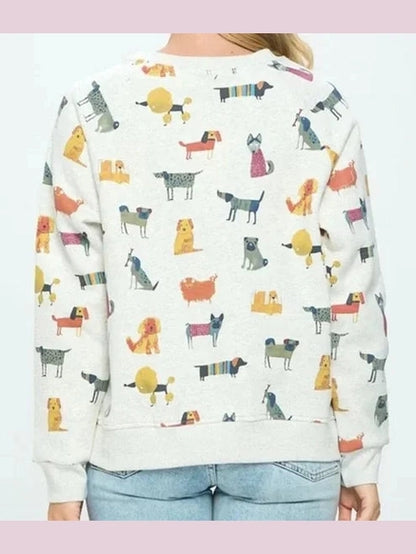 Sweat Shirt Pullover Cartoon Dogs Women's Sw142