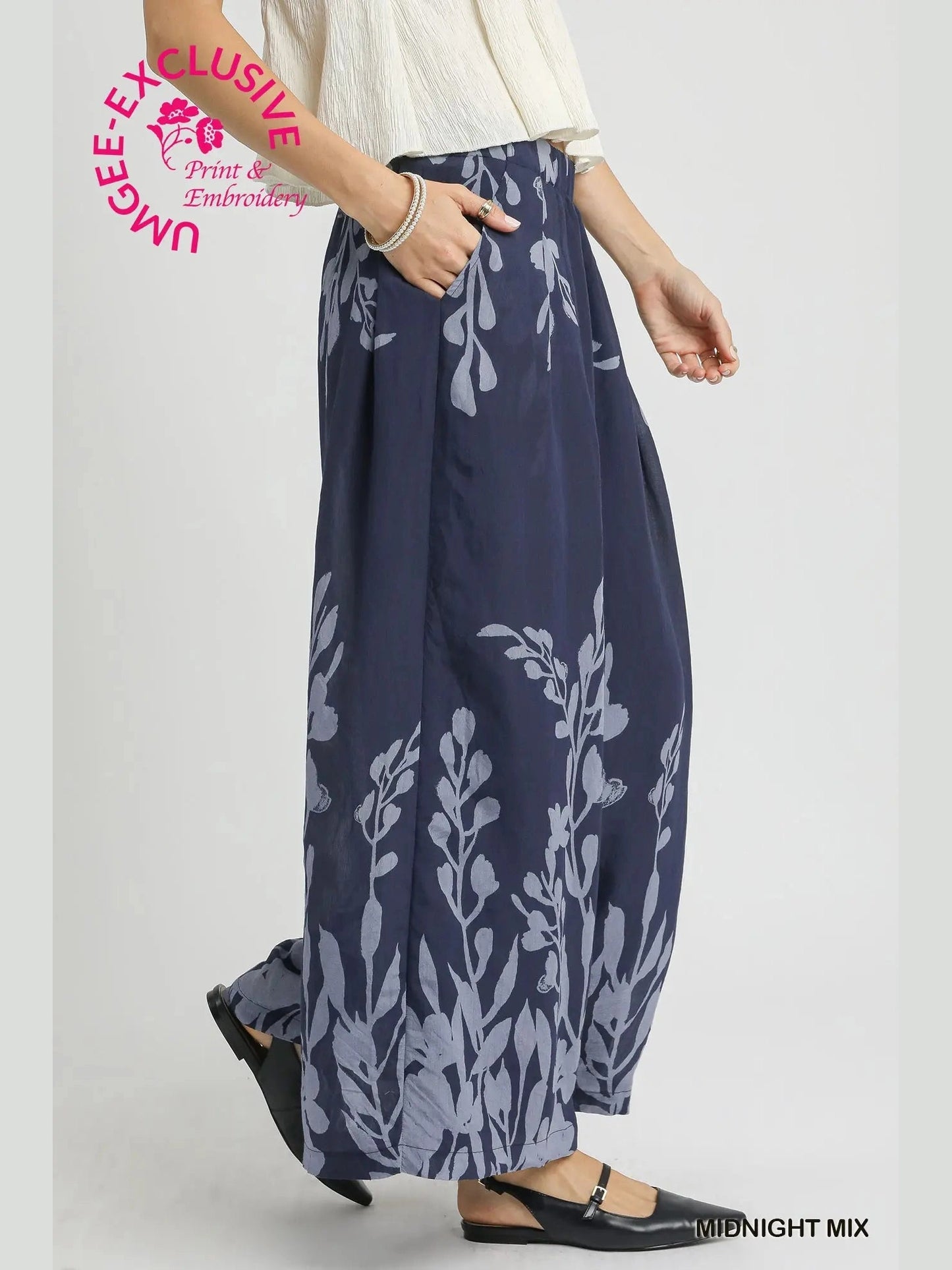 Pants Midnight Mix Eucalyptus Wide Leg C5518