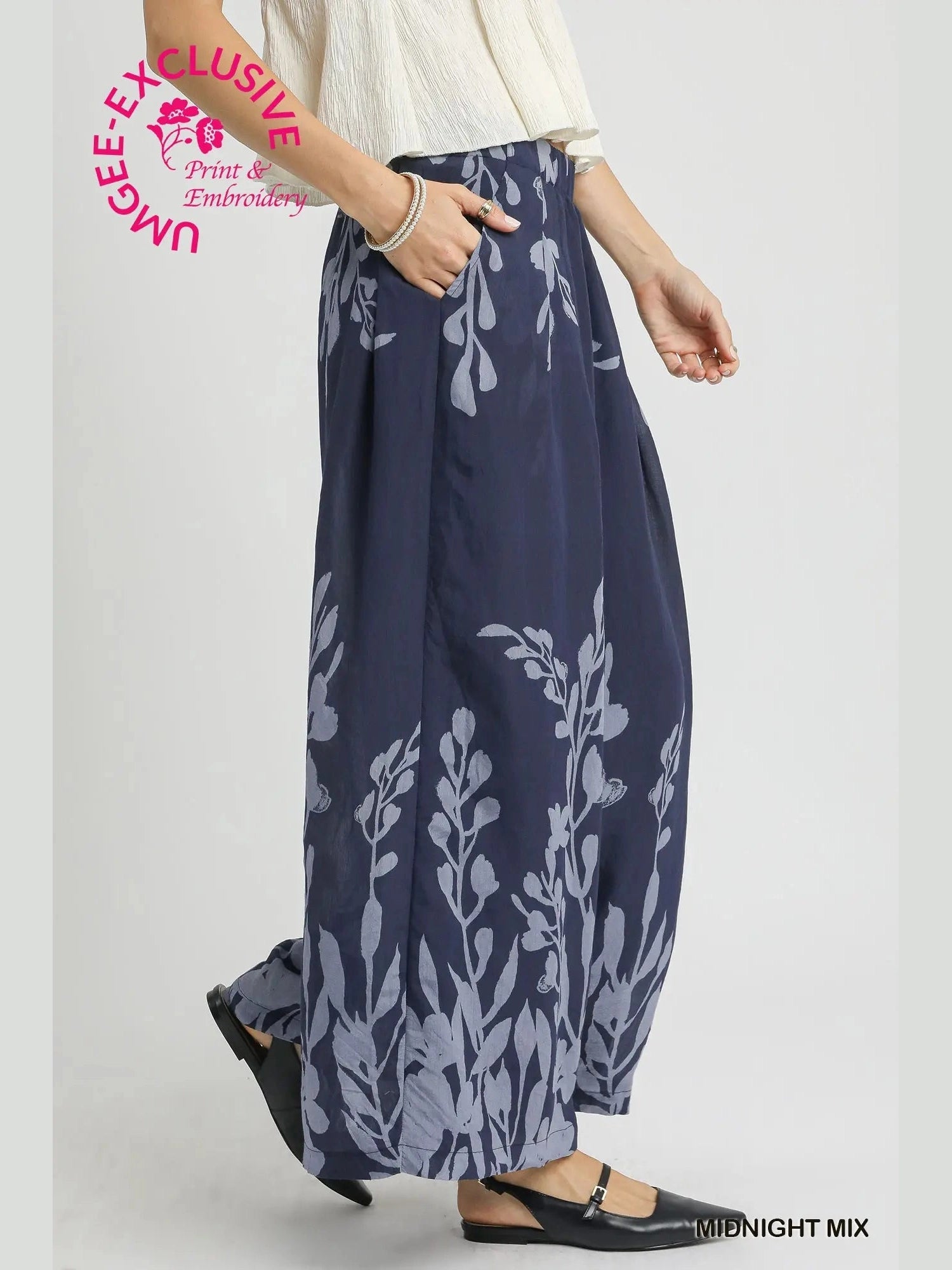 Pants Midnight Mix Eucalyptus Wide Leg C5518