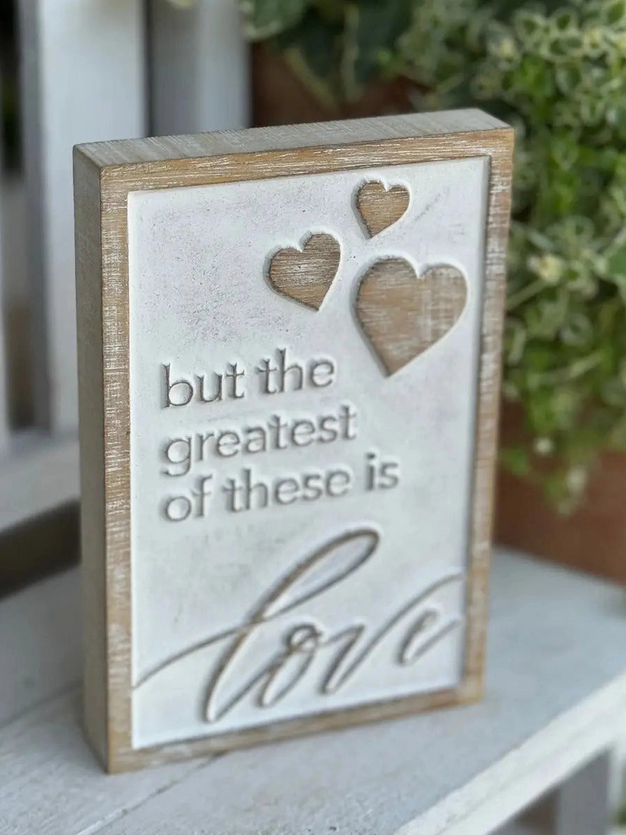 Christmas Sign Greatest Love Is Hope Wooden  4"x6" Sw-2010