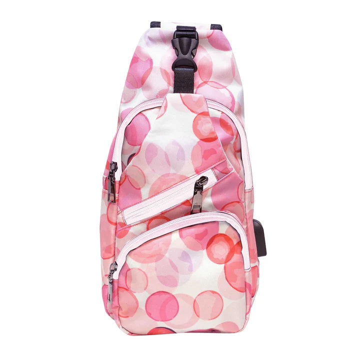 50209-ANTI THEFT DAY PACK-LARGE PINK BUBBLES 