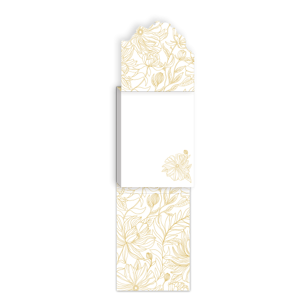 3 x 4 Note Pad Golden Botanicals White Dahlias  50449 