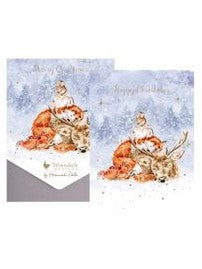 Christmas Card Comfort &amp; Joy Animals 8pk Axncp038