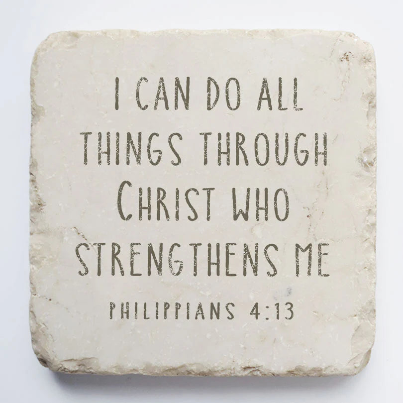 Picture Scripture Stone 2x2x1"Christian Quotes Multiple Styles 