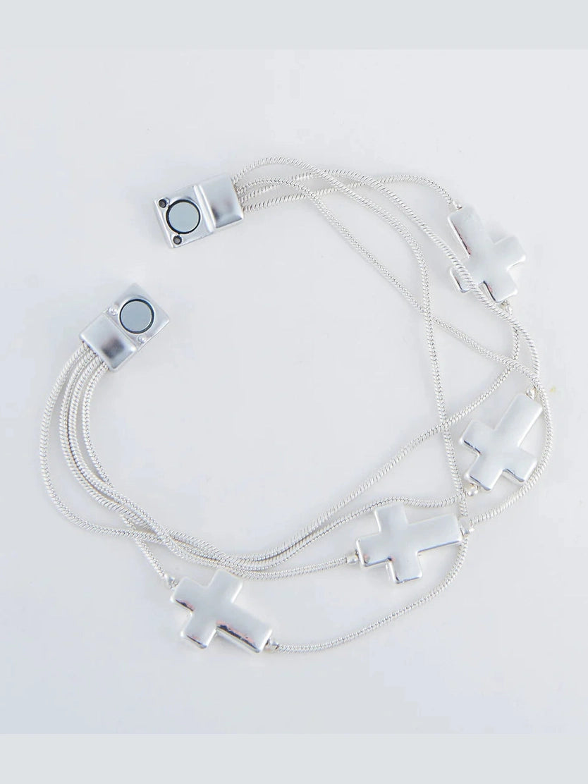 Bracelet Silver Multi Cross Women's 52571