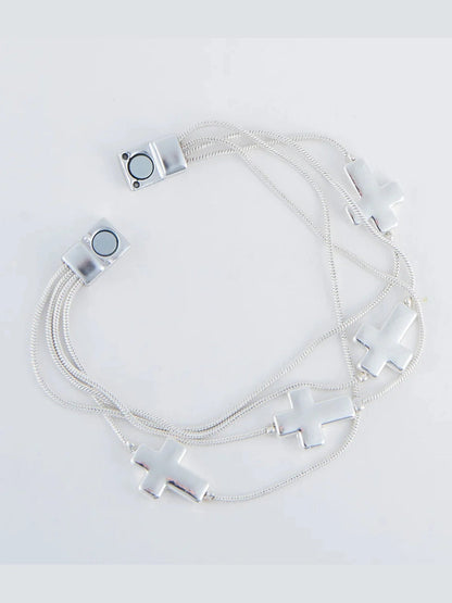 Bracelet Silver Multi Cross Women's 52571