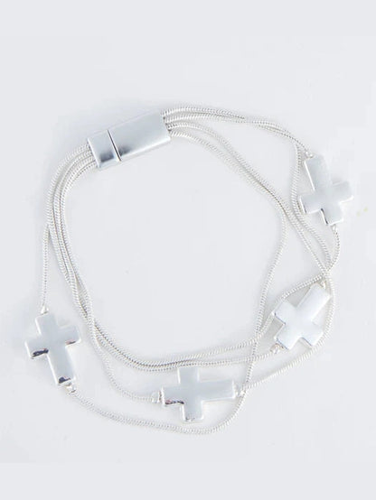 Bracelet Silver Multi Cross Women's 52571
