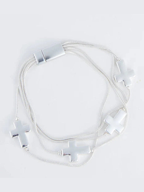 Bracelet Silver Multi Cross Women's 52571