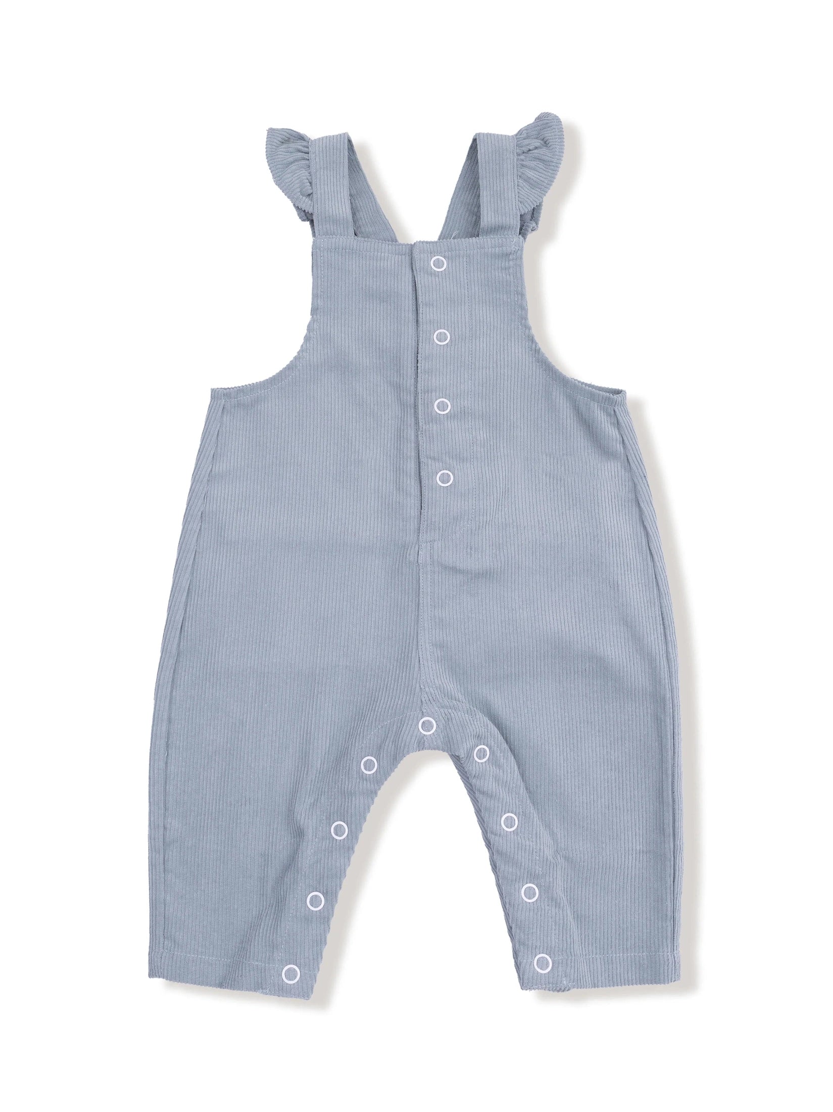 Overalls Front Snap Ruffle Quarry&nbsp; &nbsp;531-F25-QUA
