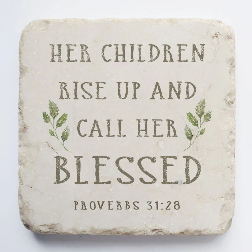 Picture Scripture Stone 2x2x1"Christian Quotes Multiple Styles 